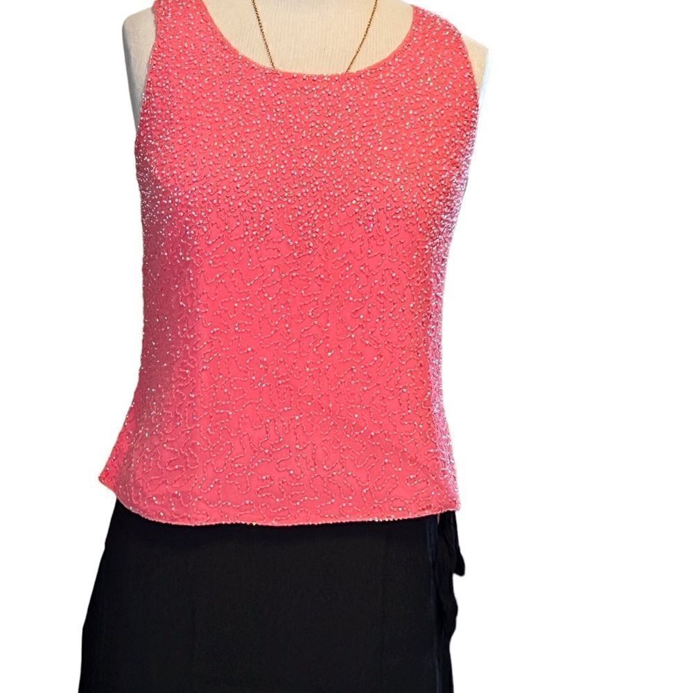 Jkara || Flamingo, pink with embellishments throughout. Size large.